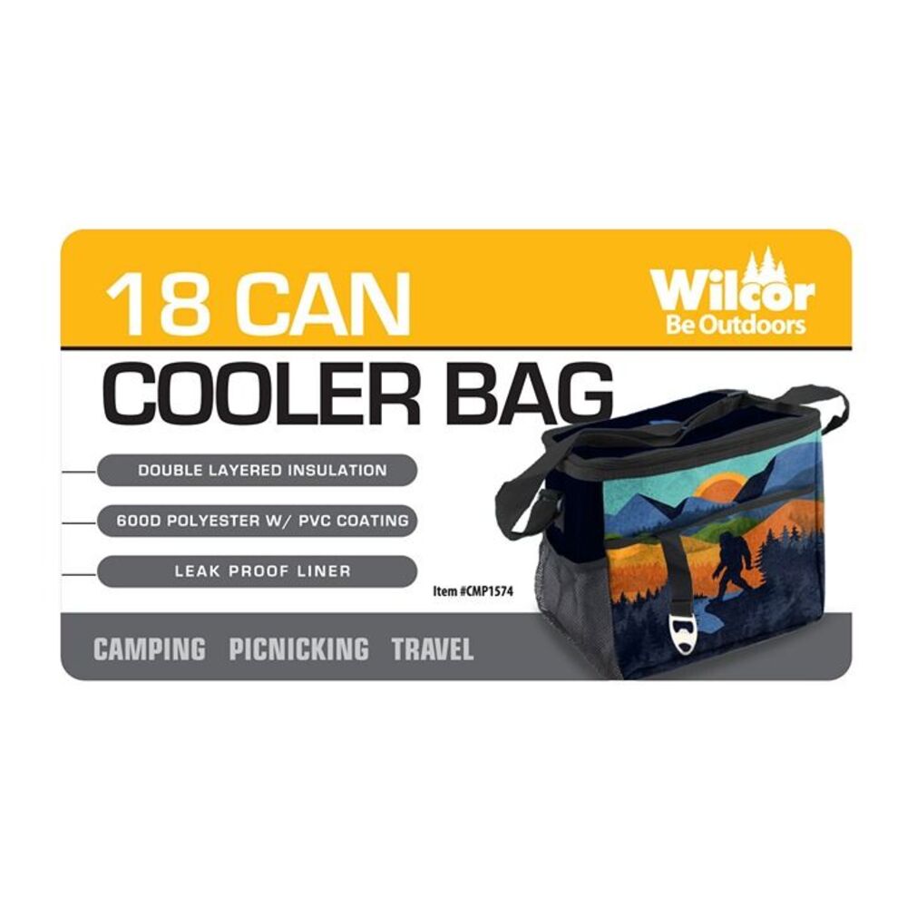 Bigfoot Cooler Bag 18-can hot cold strap pockets camping travel Sasquatch yeti - Picture 2 of 3